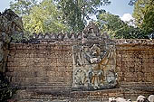 Preah Khan temple - gigantic sandstone garuda on the fourth enclosurewall (east entrance).